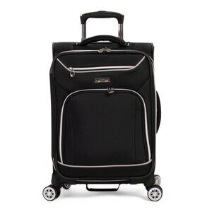LONDON FOG Black 20in Coventry Softside Carry-on Spinner